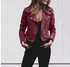 Lapel And Diagonal Zipper Jacket - Nocturnal Nest