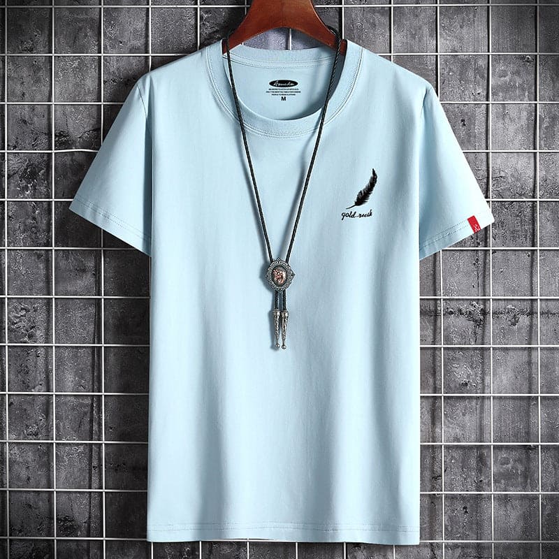 Casual Round Neck Loose Half Sleeve T-shirt - Nocturnal Nest