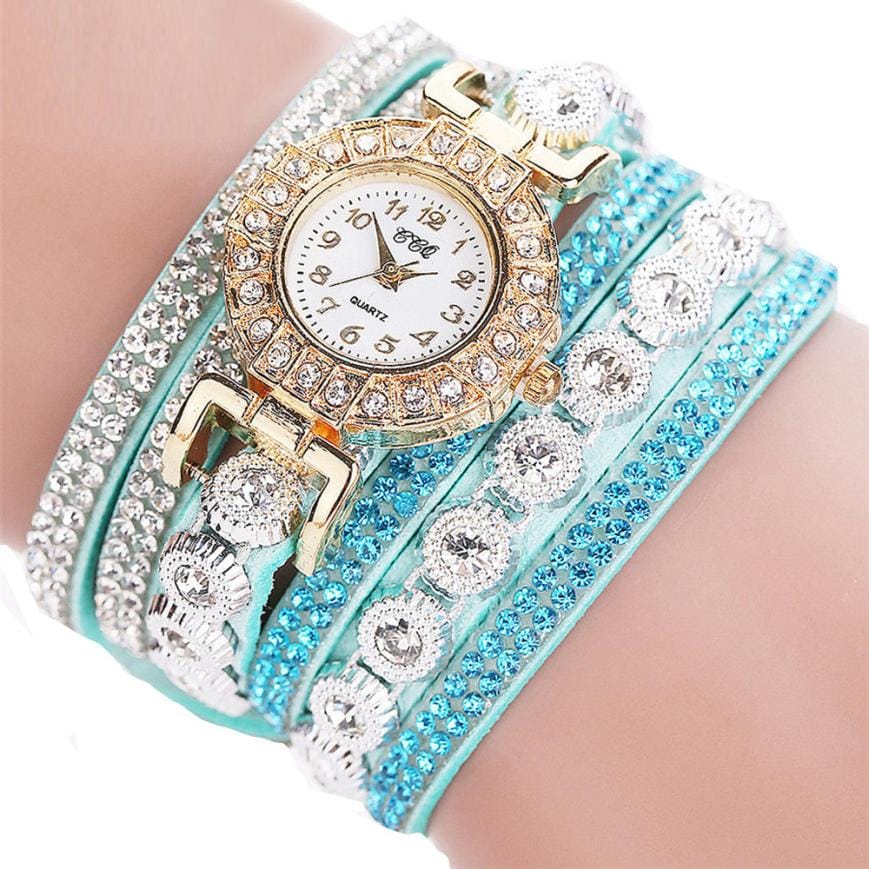 Women's Bracelet Watch with Rhinestone Accents