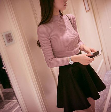 Half-Neck Threaded Sweater Nocturnal nest Pink One size