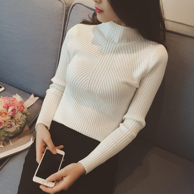 Half-Neck Threaded Sweater Nocturnal nest white One size