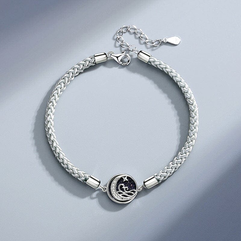 Sterling Silver Bracelet Nocturnal nest White gold for Her