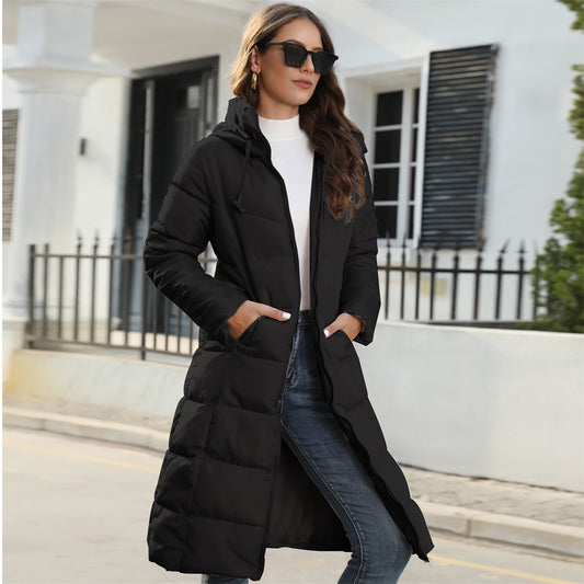 Slim Fit Hooded Mid-length Padded Coat