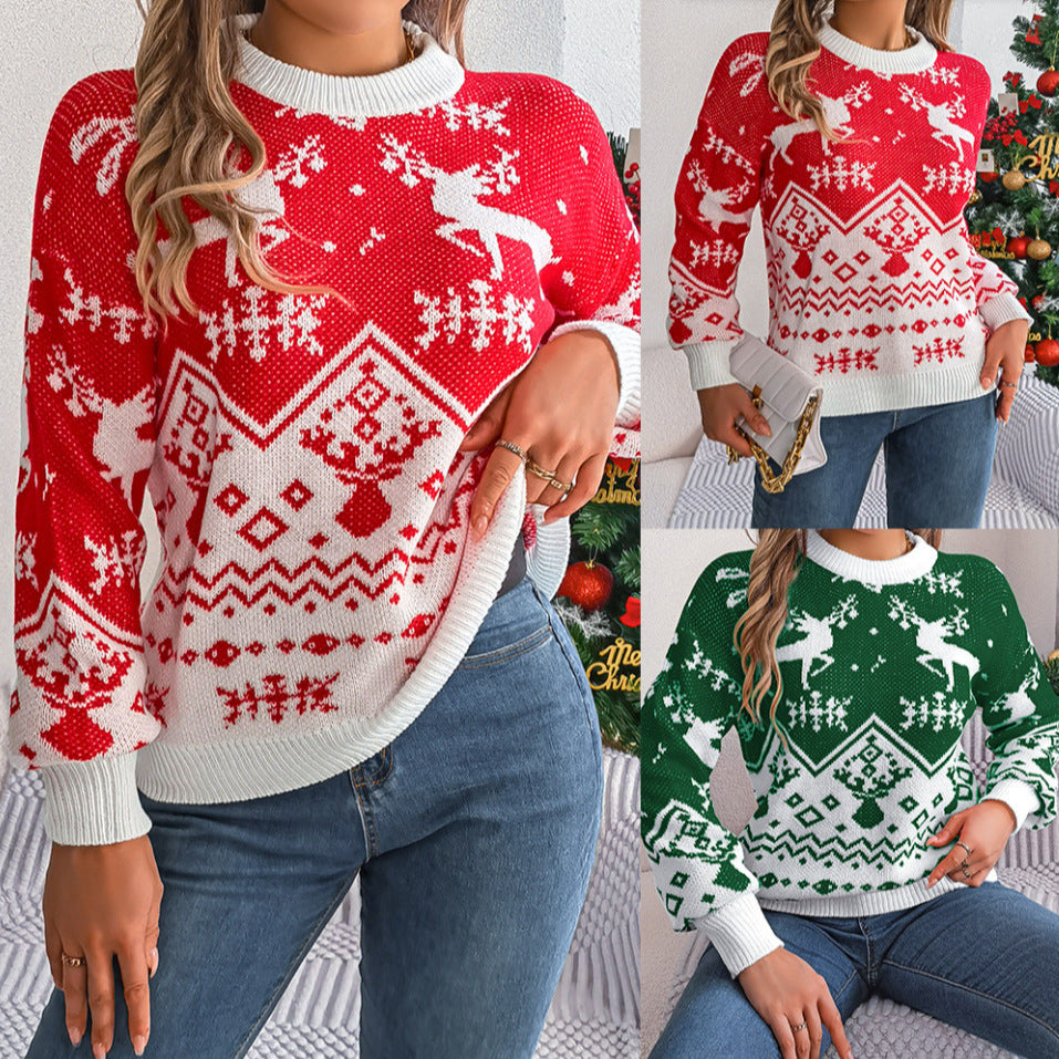 Women's Christmas Deer Knitted Sweater