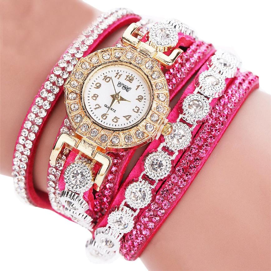 Women's Bracelet Watch with Rhinestone Accents