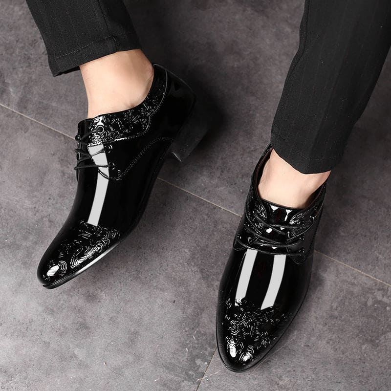 Men's Glossy Business Formal Shoes - Nocturnal Nest