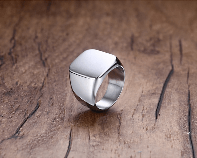 Titanium Steel Signet Ring