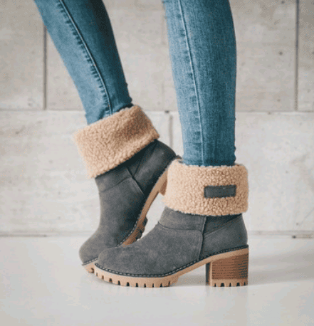 Women minimalistic Faux Suede Winter Boots - Nocturnal Nest