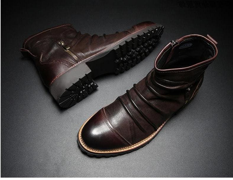 Men PU Leather Boots - Nocturnal Nest