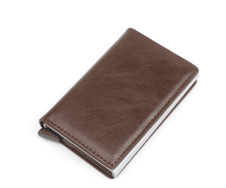 Automatic pop-up leather card holder - Nocturnal Nest