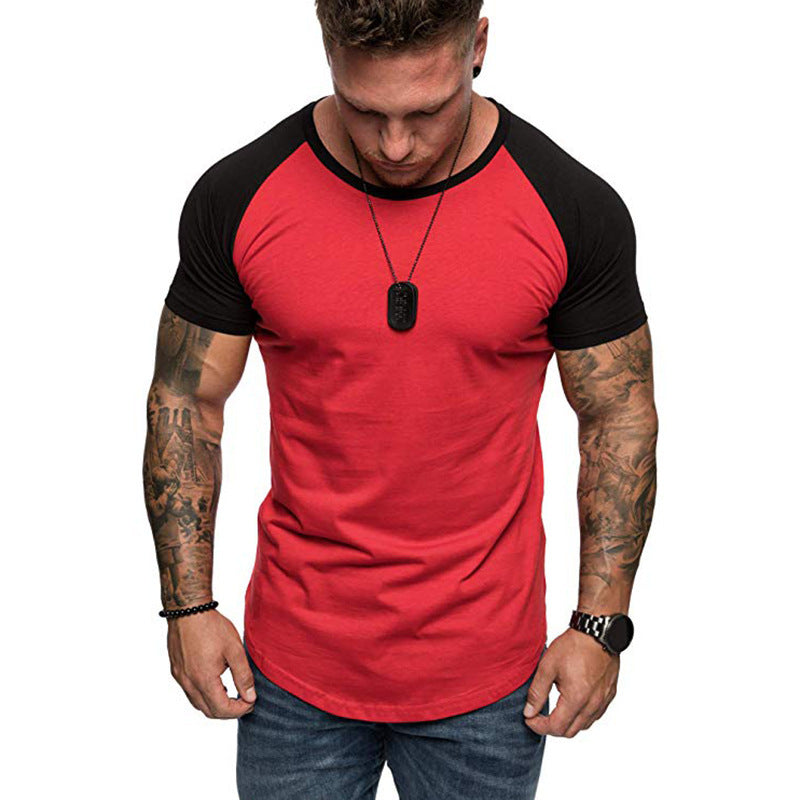 Contrasting color short-sleeved T-shirt - Nocturnal Nest