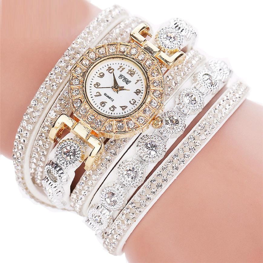 Women's Bracelet Watch with Rhinestone Accents