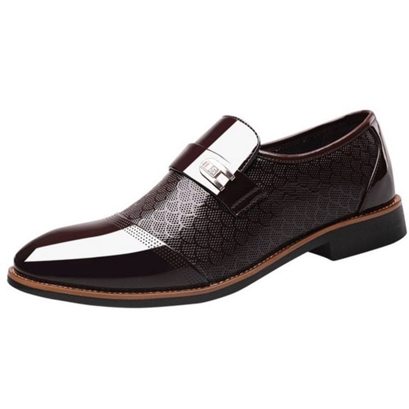 Embossed Men's Leather Shoes - Nocturnal Nest