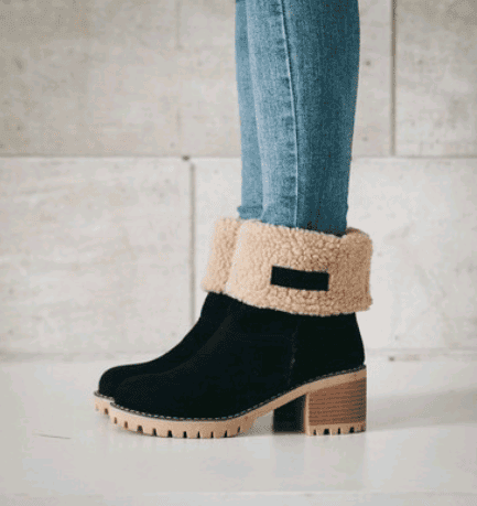 Women minimalistic Faux Suede Winter Boots - Nocturnal Nest