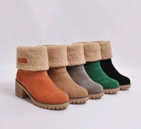 Women minimalistic Faux Suede Winter Boots - Nocturnal Nest