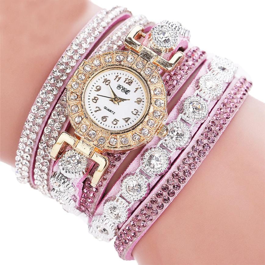 Women's Bracelet Watch with Rhinestone Accents