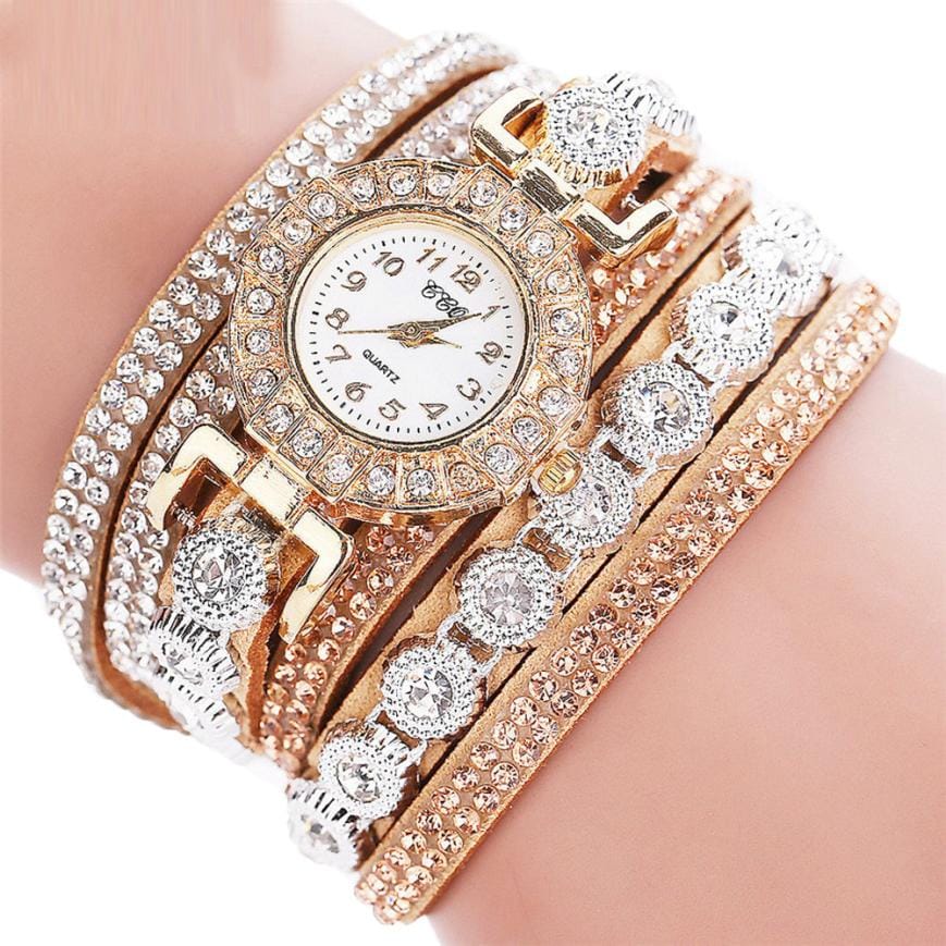 Women's Bracelet Watch with Rhinestone Accents