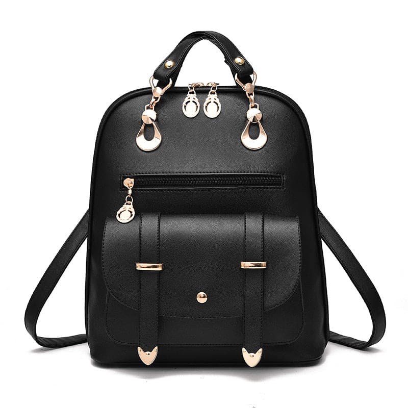 Women leather dual-use backpack