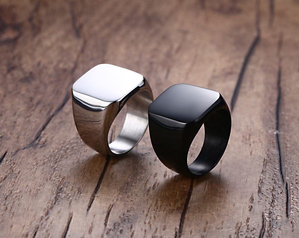 Titanium Steel Signet Ring