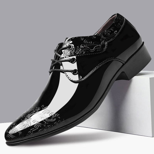 Men's Glossy Business Formal Shoes - Nocturnal Nest