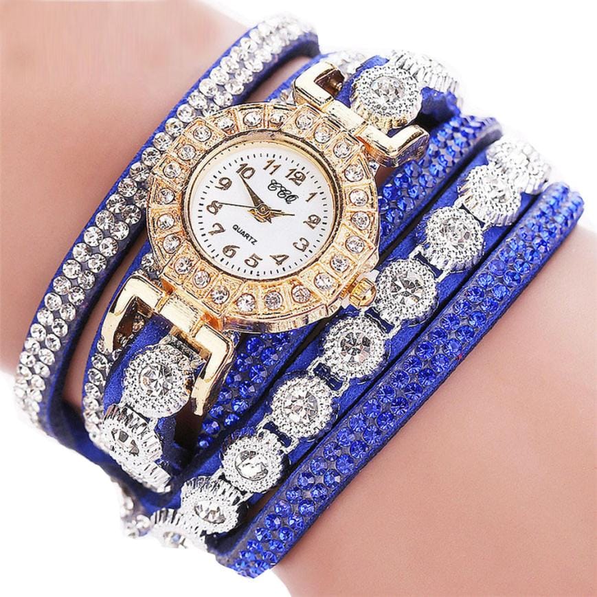 Women's Bracelet Watch with Rhinestone Accents