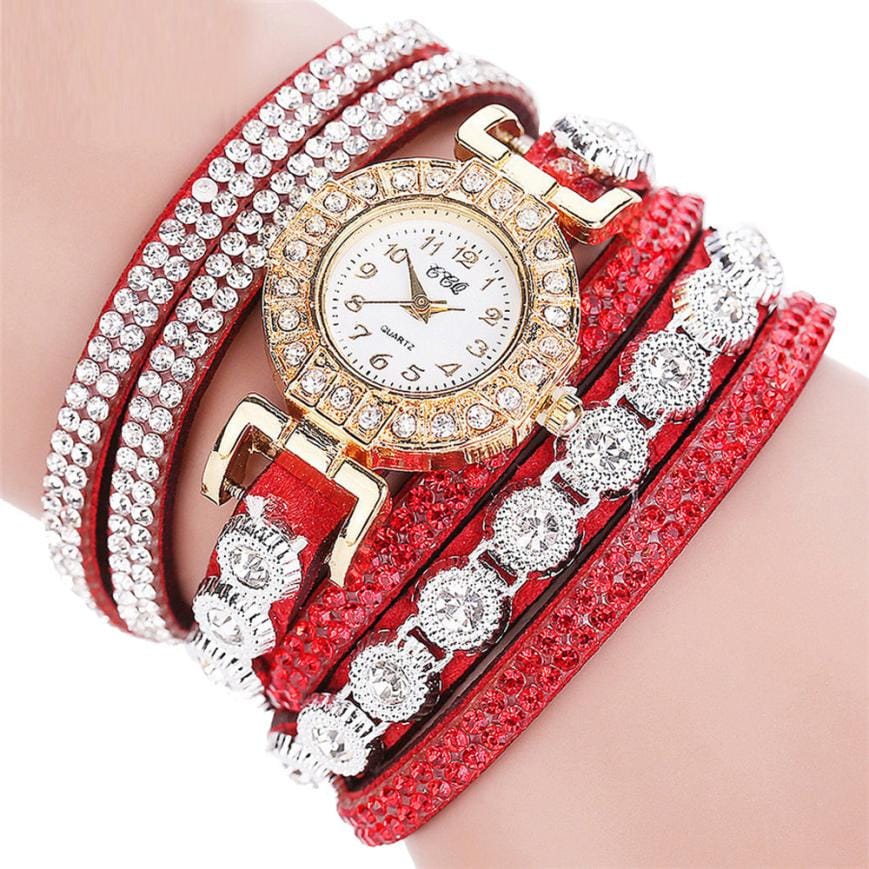 Women's Bracelet Watch with Rhinestone Accents