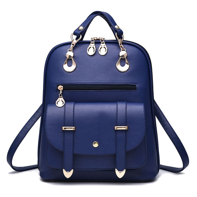 Women leather dual-use backpack