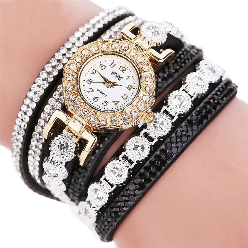 Women's Bracelet Watch with Rhinestone Accents