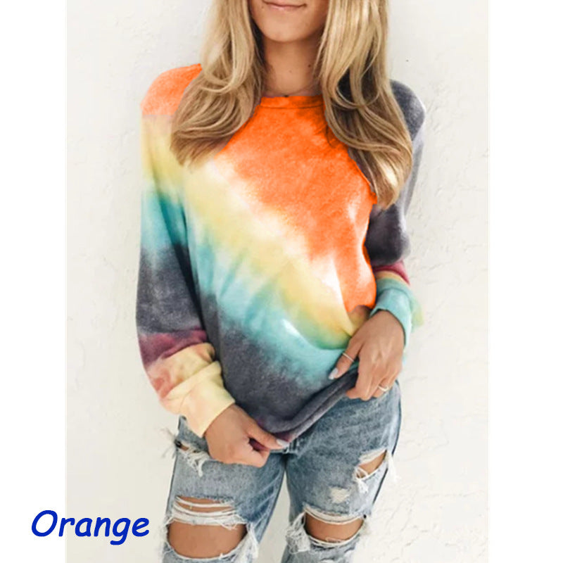 Rainbow Dye Long Sleeve T-shirt Women - Nocturnal Nest