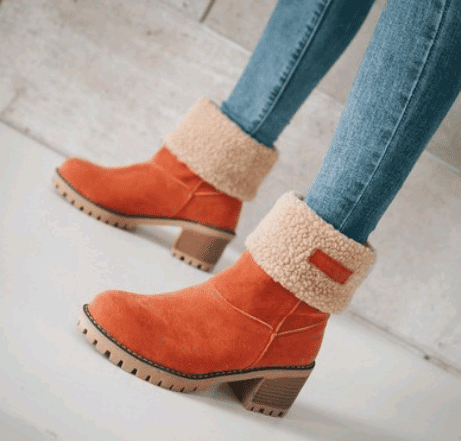 Women minimalistic Faux Suede Winter Boots - Nocturnal Nest