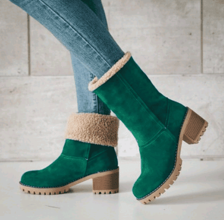 Women minimalistic Faux Suede Winter Boots - Nocturnal Nest