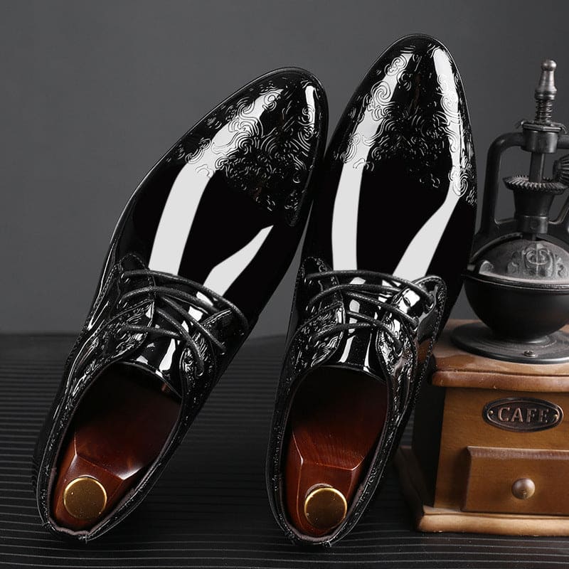 Men's Glossy Business Formal Shoes - Nocturnal Nest