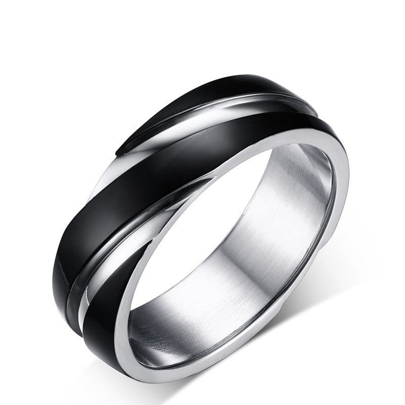 Black Titanium Steel Men's Ring