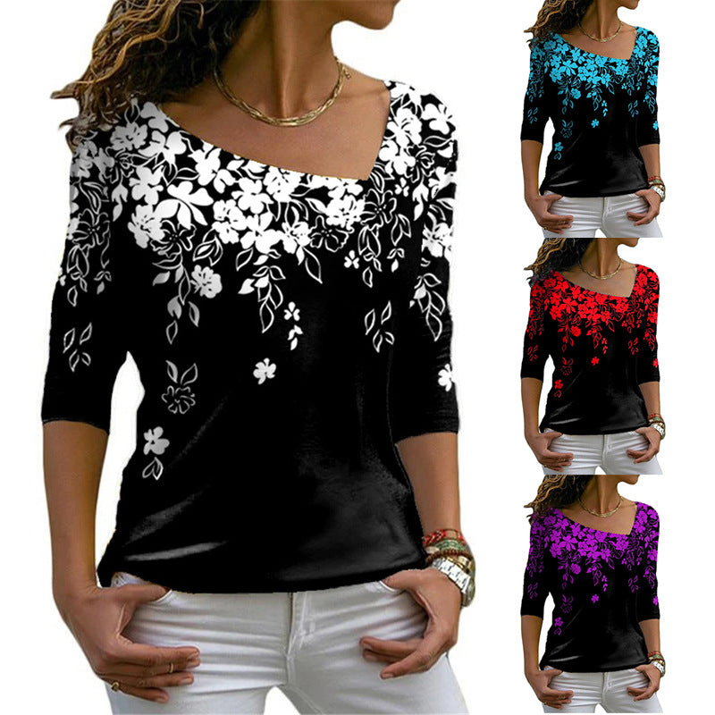 Long-sleeved V-neck Top Bottoming Tshirt - Nocturnal Nest