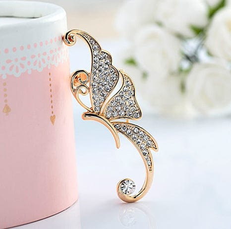 Ladies Exaggerated Full Diamond Butterfly Earrings