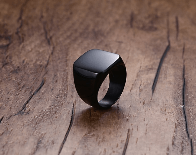 Titanium Steel Signet Ring