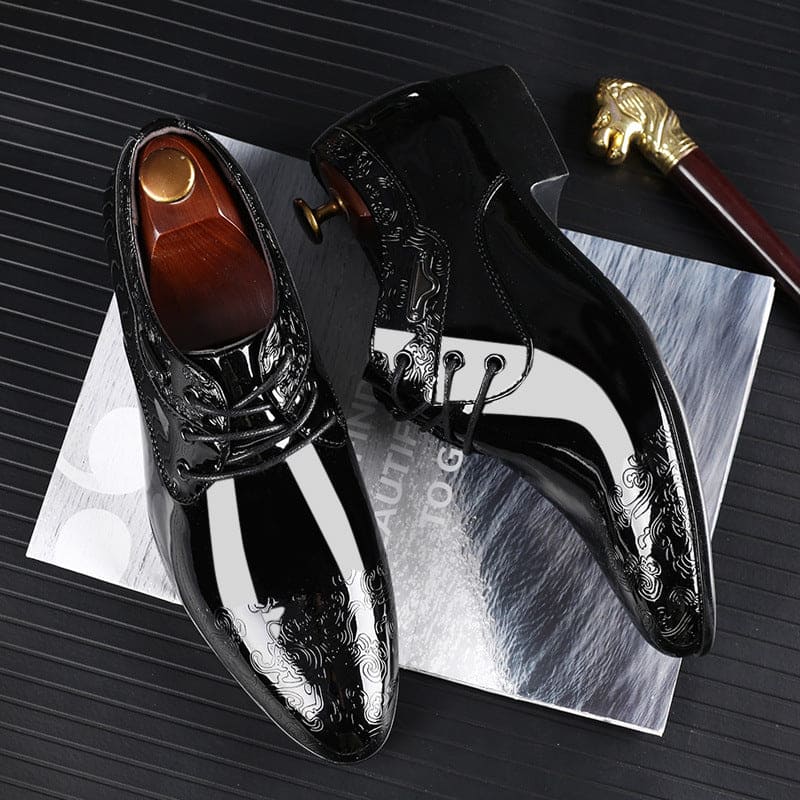 Men's Glossy Business Formal Shoes - Nocturnal Nest