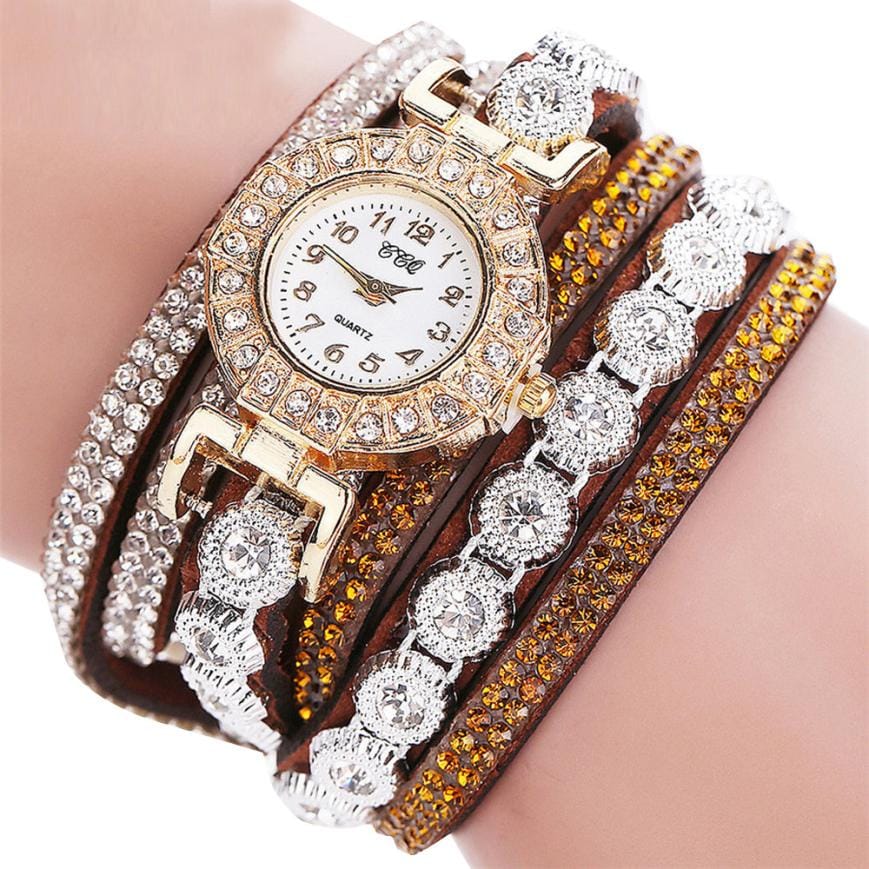 Women's Bracelet Watch with Rhinestone Accents