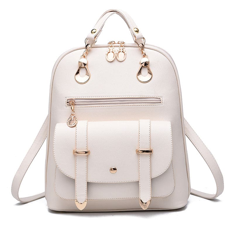 Women leather dual-use backpack