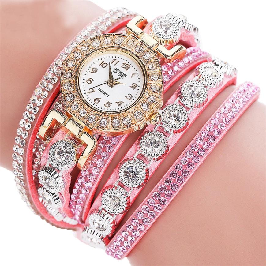 Women's Bracelet Watch with Rhinestone Accents