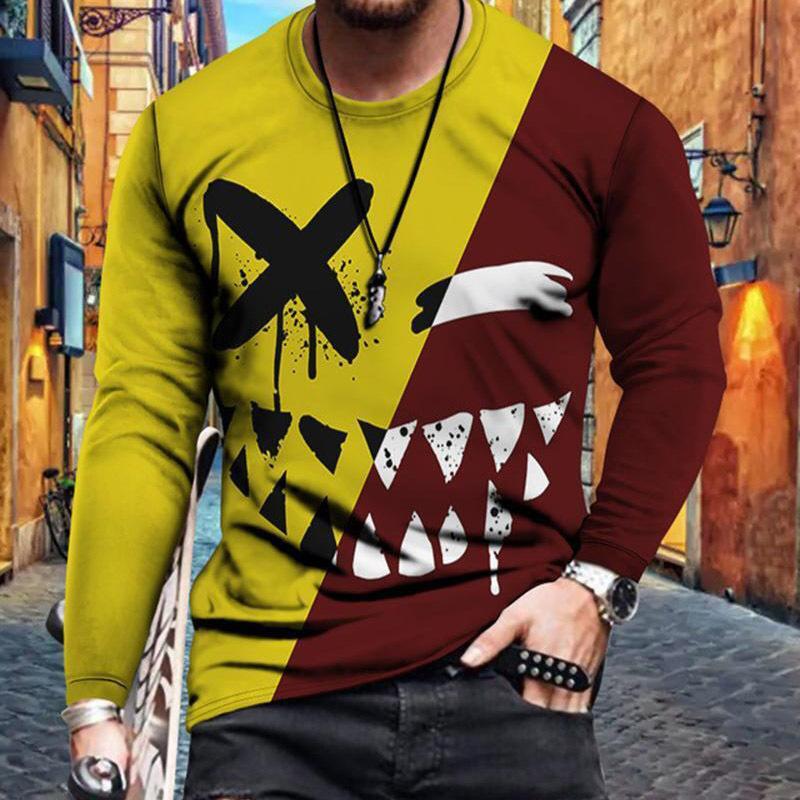 Men's Crew Neck Slim Fit Casual Print T Shirt - Nocturnal Nest