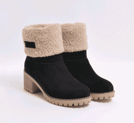 Women minimalistic Faux Suede Winter Boots - Nocturnal Nest