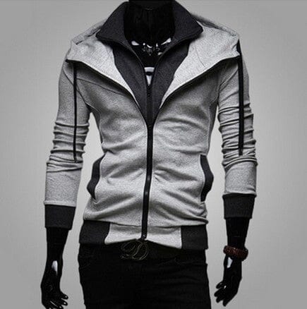 Double Layer Zipper Hoodie Hoodie Nocturnal nest Light grey L 