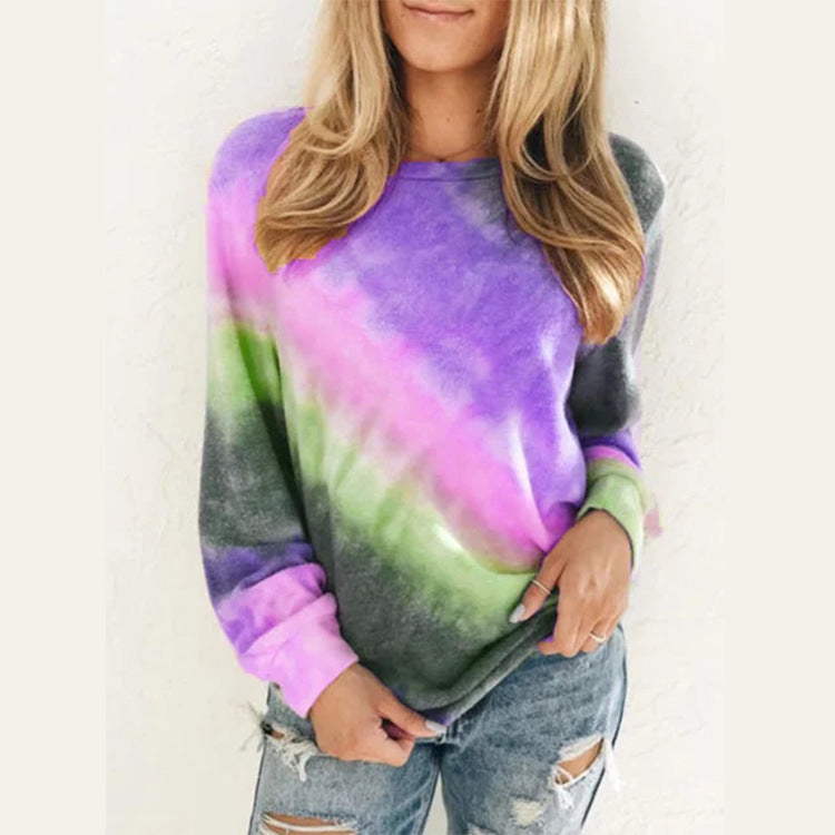 Rainbow Dye Long Sleeve T-shirt Women - Nocturnal Nest