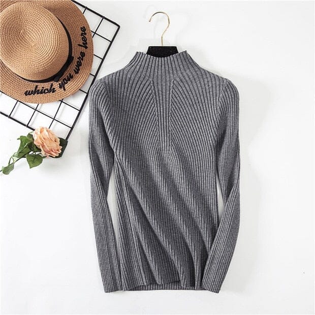 Half-Neck Threaded Sweater Nocturnal nest Gray One size 